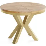 WFL GROUP Esstisch, Eiche Wotan, Holzwerkstoff, 10-Sitzer, Rund,Rund, 120x76x120 cm, Esszimmer, Tische, Esstische