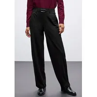 STREET ONE Damen 3817213 Straight Leg Hose, Black, 34W