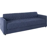 Schlafsofa INOSIGN "Kelly" Sofas Gr. B/H/T: 226cm x 78cm x 86cm, blau Topper inklusive; mit Federkern, Bezug ist abnehmbar