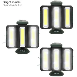 Aktive LED Strahler Außenbereich Kunststoff 9 x 8,5 x 19 cm inkl. USB-Ladegerät grün