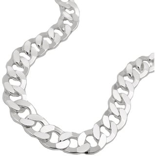 Schmuck Krone Panzerkette 6,7mm Panzerkette, flach, 925 Silber, 60cm, Herren, Silber 925 silberfarben