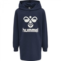 hummel Mädchen Hmlmaja Hoodie Dress Hooded Sweatshirt, Black Iris, 128