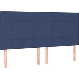 vidaXL Boxspringbett mit Matratze & LED Blau 180x200 cm Stoff