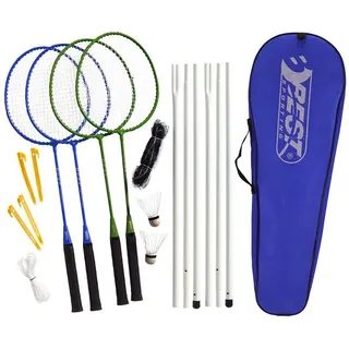 Best Sporting Hipkoo Sports Haupt-Badminton-Komplett-Set mit 4 Schlägern, und Federball, 10 Stück