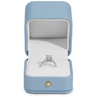 Oirlv Pu Leder Himmelblau Ringbox Schmuckbox Geschenkbox für Hochzeit Vorschlag Verlobungs Jahrestag Valentinstag