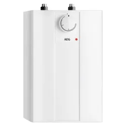 Kleinspeicher AEG HAUSTECHNIK "Huz 5 Basis, Untertischboiler 5 Liter", weiß, B:25,2cm H:41,5cm T:23,3cm, Speichererhitzer, Niederdruck, mit Stecker