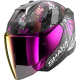Shark Skwal i3 Jet Hellcat Jethelm - Matt Schwarz/Silber/Lila / S