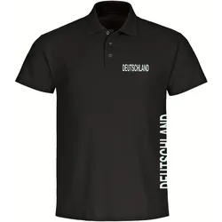 multifanshop Poloshirt - Deutschland - Brust & Seite - Druck weiß - Polo