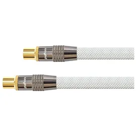 Python Antennenkabel IEC/Koax-Stecker an Buchse 20 m Weiß