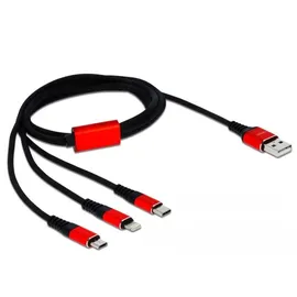DeLock USB Ladekabel 3 in 1 Typ-A zu LightningTM / Micro USB / USB Type-CTM 1 m