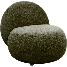 INOSIGN Sessel "Mithras II Cocktailsessel, organische Formensprache, Solitär Sessel", grün (dunkelgrün), B:73cm H:76cm T:75cm, 100% Polyester, Sessel, Bouclé oder Fellimitat; Lieferzeit nur ca. 2 Wochen