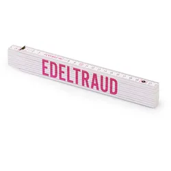Personalisierter Zollstock | Metrie 2m Block 52 | mit weiblichen Namen Name: Edeltraud
