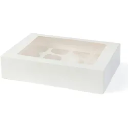 BIOZOYG 100 Stück Cupcake Boxen inkl Einlagen für 12 Cupcakes, mit Sichtfenster aus PLA Muffin-Schachteln Dessertboxen umweltfreundliche Materialien