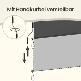 Songmics Seitenmarkise 1,4 x 2,5 m grau Polyester