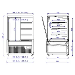 CombiSteel Kühlvitrine Nero 1.4