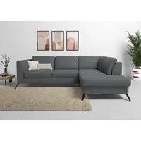 sit&more Ecksofa »Olsen L-Form«, inklusive Sitztiefenverstellung, wahlweise mit Bettfunktion, 15cm hoch grau
