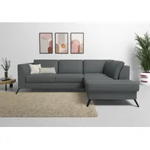 sit&more Ecksofa »Olsen L-Form« inklusive Sitztiefenverstellung, wahlweise mit Bettfunktion, 15cm hoch grau