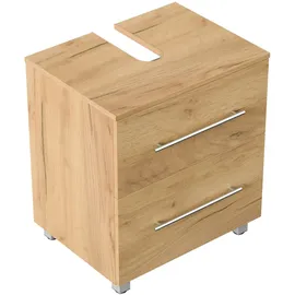 Posseik Waschbeckenunterschrank Mondial 2 Schubladen 55 x 63 x 41,6 cm Eiche Gold