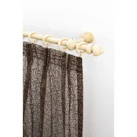 GARESA Gardinenstange STANDARD, Ø 20 mm, 1-läufig, Wunschmaßlänge, mit Bohren, verschraubt, Holzwerkstoff, Vorhanggarnitur, reine Holzgarnitur, verlängerbar, mit Ringe braun Ø 20 mm x 170 cm