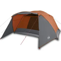 vidaXL Campingzelt mit Vorzelt 4 Personen Orange Wasserdicht