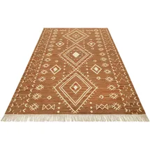 Green Looop Teppich GREEN LOOOP "Monaco GL-82103", braun, B:200cm H:5mm L:290cm, Baumwolle, Schurwolle, Teppiche, Teppich, handgewebter Naturfaserteppich aus 80% Wolle 20 % Baumwolle, Fransen