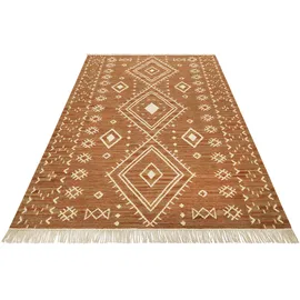 Green Looop Teppich GREEN LOOOP "Monaco GL-82103", braun, B:200cm H:5mm L:290cm, Baumwolle, Schurwolle, Teppiche, Teppich, handgewebter Naturfaserteppich aus 80% Wolle 20 % Baumwolle, Fransen