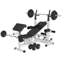 Gorilla Sports Hantelbank Kraftstation, mit 108 kg Hantelset, Ablage,