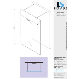 Glaszentrum Hagen 78x200cm Freistehende Dusche 2x R-Halter Satin