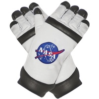 Underwraps Kostüm Astronaut Handschuhe weiß, Kunstlederhandschuhe für Raumfahrer weiß