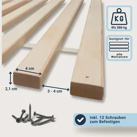 Betten-ABC Madera XXL Rollrost mit 23 stabilen Leisten aus Buchenholz 100 x 200 cm