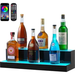 VEVOR Barregal Weinregal LED Beleuchtung Wandmontage 2-stufig 60cm Display