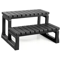 Vevor Badewannenstufe Pooltreppe 2-stufige Außentreppe 599,44 mm Schwarz