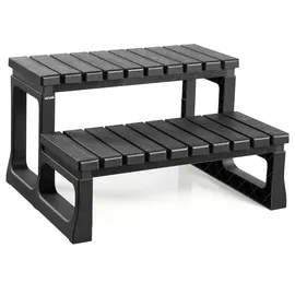 Vevor Badewannenstufe Pooltreppe 2-stufige Außentreppe 599,44 mm Schwarz