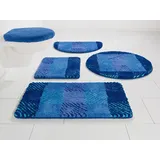 MY HOME Badematte »VENJA«, Höhe 20 mm, fußbodenheizungsgeeignet, rutschhemmender Rücken, mehrfarbig, kariert, Badteppich, auch als 3 teiliges Set erhältlich