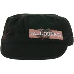 FALL OUT BOY Unisex Cap Baumwoll-Cap im millitärischen Schnitt mit leicht gebogenen Schnitt Schwarz/Rosa - One-Size