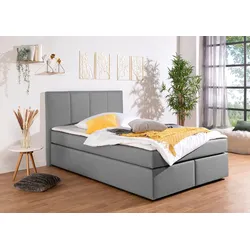 Boxbett INOSIGN "Fidan", grau, B:154cm L:210cm, Komplettbetten, Boxspringbett, wahlweise mit Bettkasten, in H2, H3 & H4 erhältilich