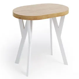 dekori.interiors Dekori_Interiors Esstisch, Braun, Holz, Eiche, Holz Optik, Rund,Rund, 90x77x140 cm, Esszimmer, Tische, Esstische