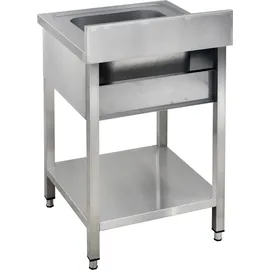 GastroHero Spültisch Basic 6x6 mit 1 Becken, Aufkantung und Grundboden