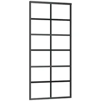 vidaXL Schiebetür ESG-Glas und Aluminium 90x205 cm Schwarz