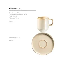 Mäser Espressotassenset, Steinzeug, Sand