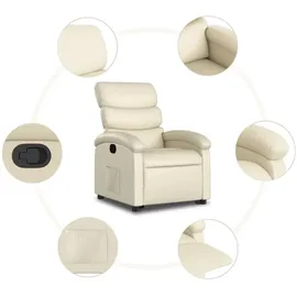 vidaXL Relaxsessel mit Aufstehhilfe Kunstleder 92 x 99,5 x 0 cm Creme