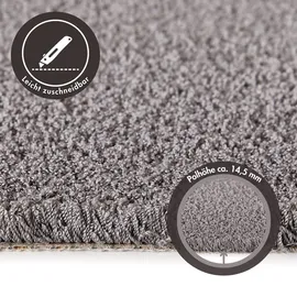 Andiamo Teppichboden ANDIAMO "Softness, Velours, Gesamthöhe 17 mm, Luxusklasse LC5", grau, B:400cm L:450cm, Kunstfaser, Teppiche, Uni Farben, Breite 400 cm, besonders weich, Wohnzimmer, Schlafzimmer