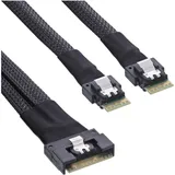 InLine Slim SAS Kabel, SFF-8654 8i zu 2x SFF-8654 4i, 0,5m