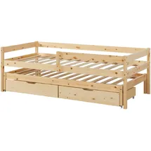 [en.casa] Doppel-Kinderbett Sonkajärvi 90x200cm Kiefernholz Natur