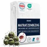 Dreamzie Matratzenbezug 180x200 x8 cm gegen Milben und Bettwanzen - Milbenbezug Matratzen Komplett mit Reißverschluss - Matratzenschoner 180x200 für Allergiker - Wasserdicht, Bi-Ome und Öko-Tex