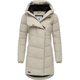 Ragwear Damen Langer Wintermantel wasserdicht in Kord-Optik warmer Steppmantel mit Samt-Haptik Pavla Cordy YOUMODO Bone Gr. 3XL - 3XL