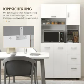 Homcom Küchenbuffet 89 x 39,5 x 168 cm Weiß