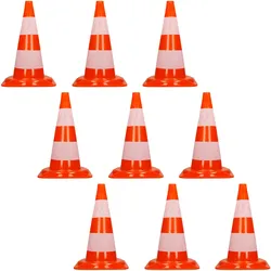 ECD Germany 9er Pack Warnkegel Warnleitkegel Verkehrsleitkegel Pylon Sicherheit 47 cm Kegel