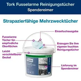 TORK trockene Reinigungstücher im Spendereimer Premium W10 1-lagig türkis, 800 Tücher