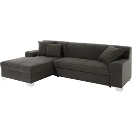 DOMO collection Ecksofa DOMO COLLECTION "Turah incl. Zierkissen, moderne Steppung, auch in Leder", grau (anthrazit), B:239cm H:75cm T:82cm, Sofas, Ecksofa, wahlw. mit Bettfunktion, L-Form, B/T: 239/152cm, Unser Dauertiefpreis, Topseller